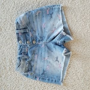 Girls Sonoma Unicorn Jean Shorts (Size 8)